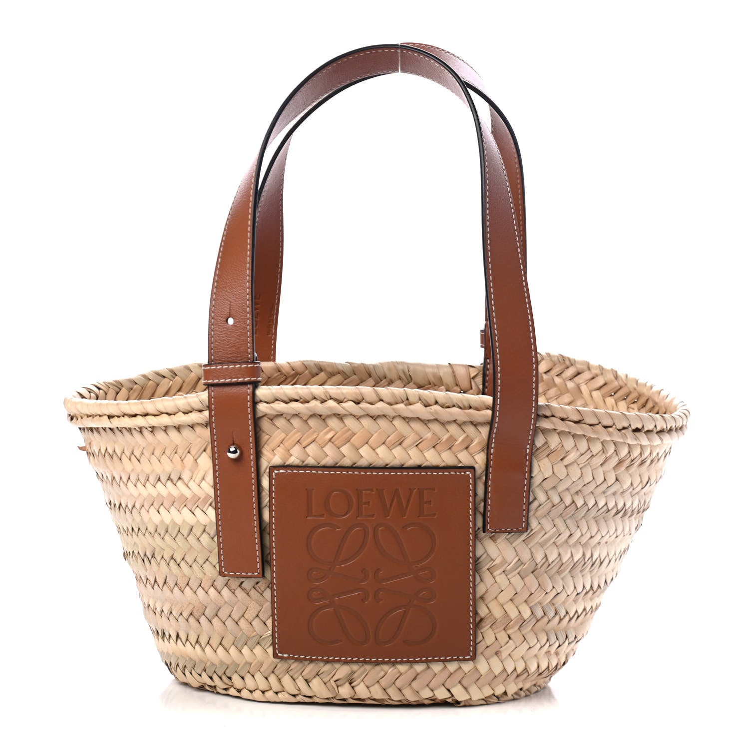 Loewe Raffia Small Basket Tote Bag Natural Tan 1 of 4