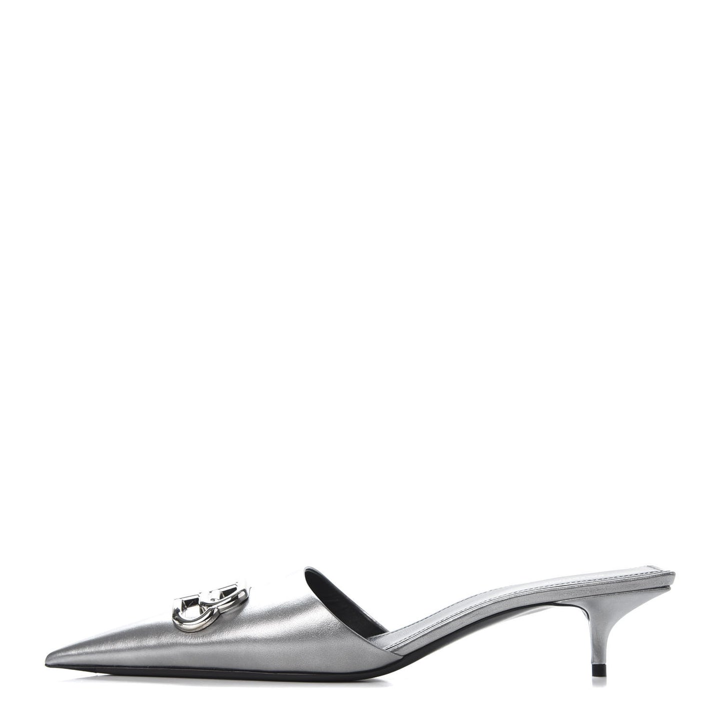 Calfskin BB Pointy Toe Mule 40 Gray