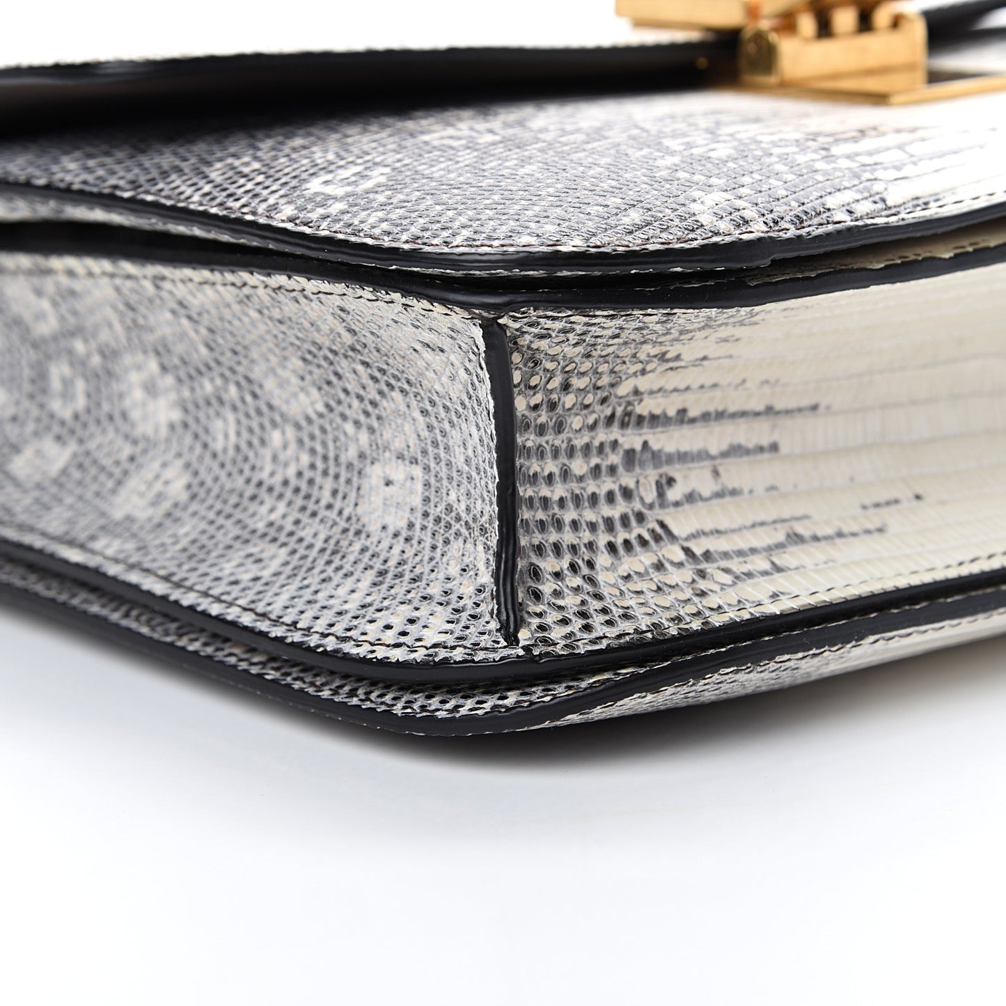 Lizard Medium Classic Box Flap Bag Mineral