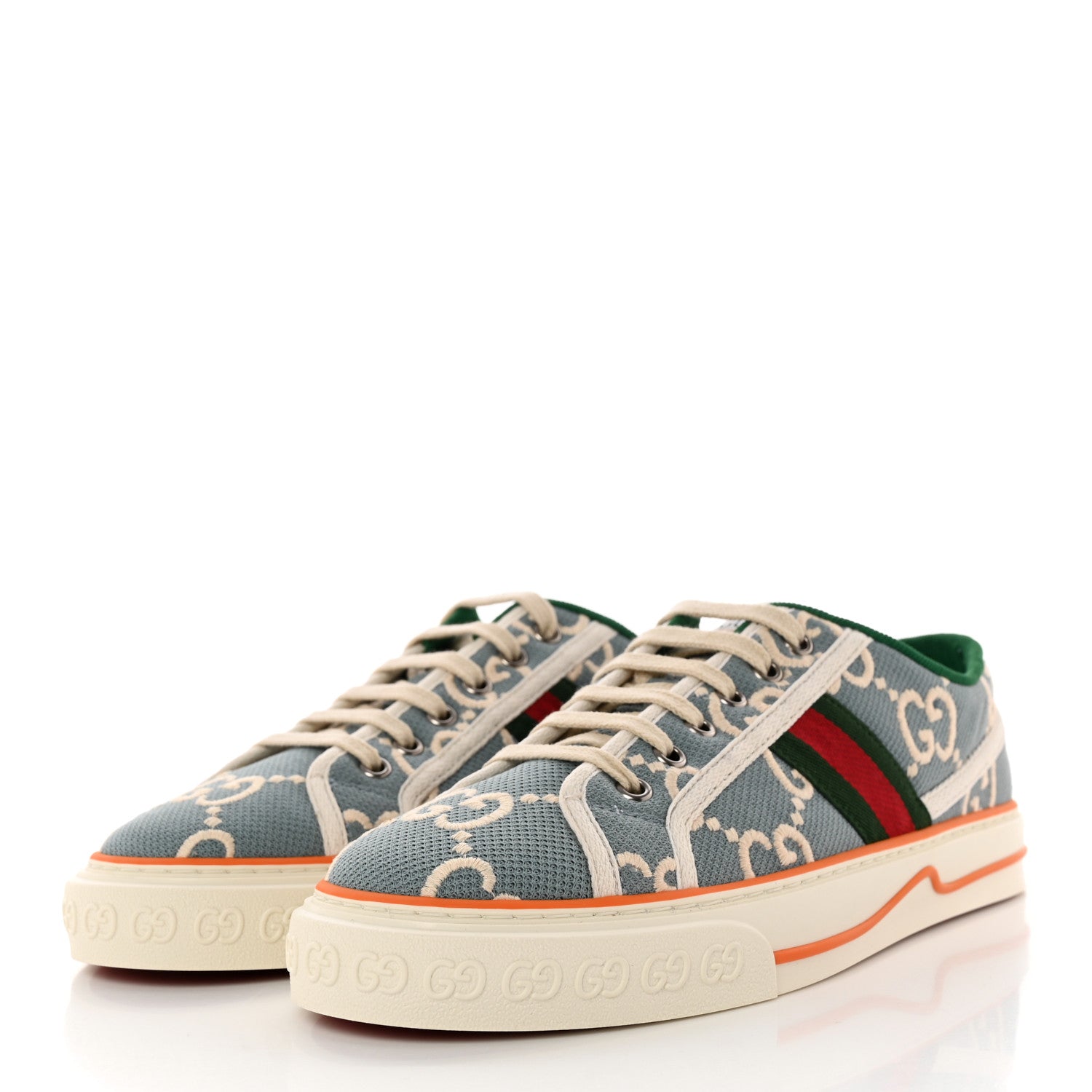 Gucci Cotton GG Monogram Web Womens 1977 Tennis Sneakers 40.5 Philod Ivory Mystic White 3 of 9