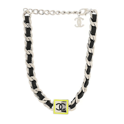 Chanel Metal Lambskin CC Square Choker Gold Black Yellow 2 of 3