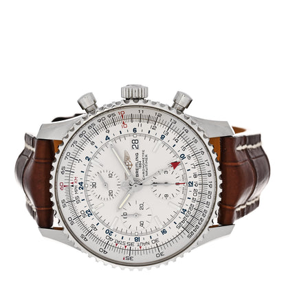 Breitling Stainless Steel Alligator 46mm Navitimer 1884 Limited Edition Chronograph Automatic Watch White A24322 2 of 4