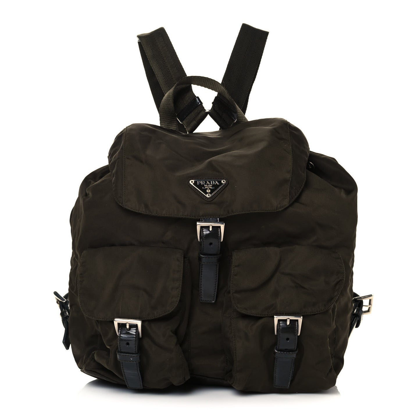 Nylon Vela Large Backpack Ebano