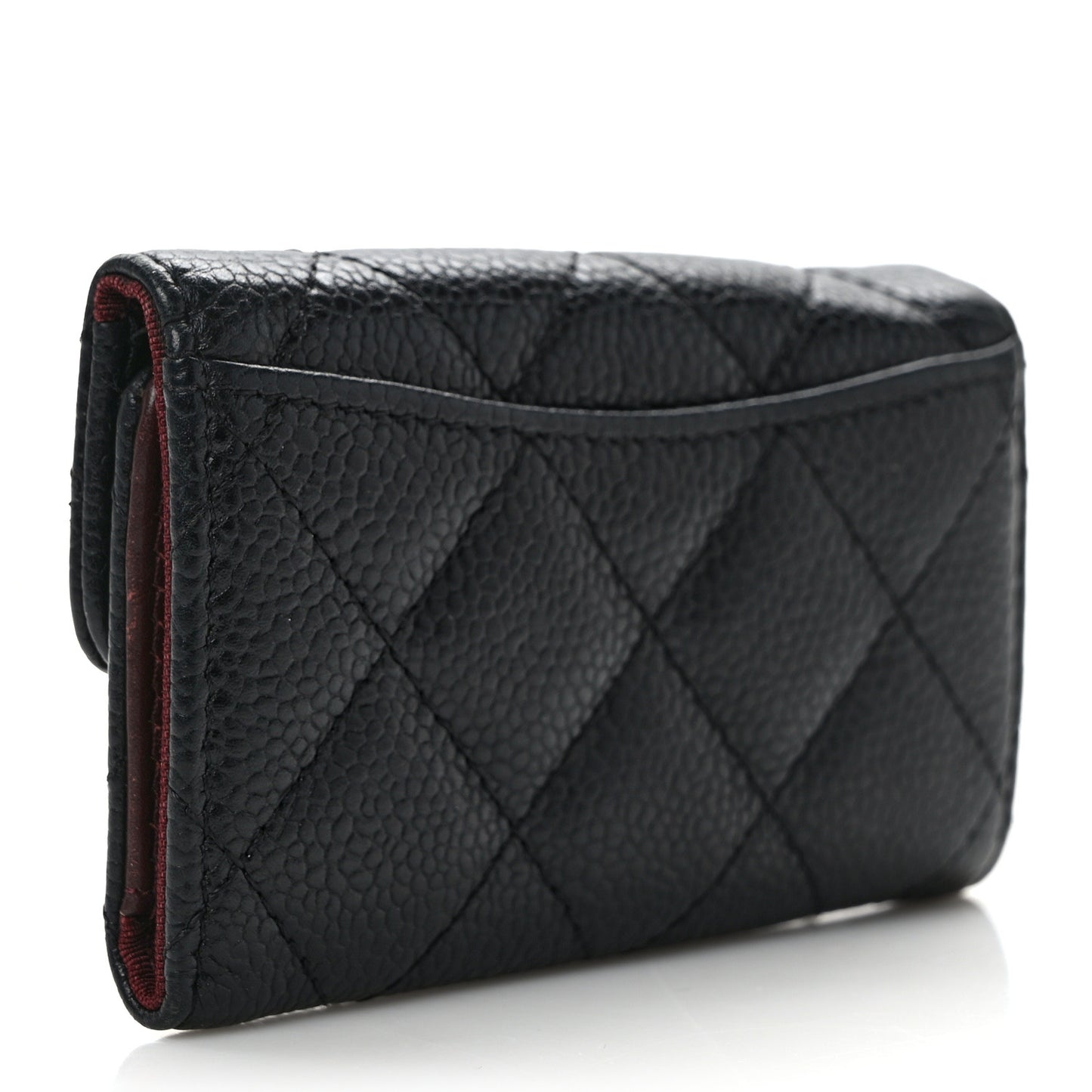 Caviar Quilted 6 Key Holder Black