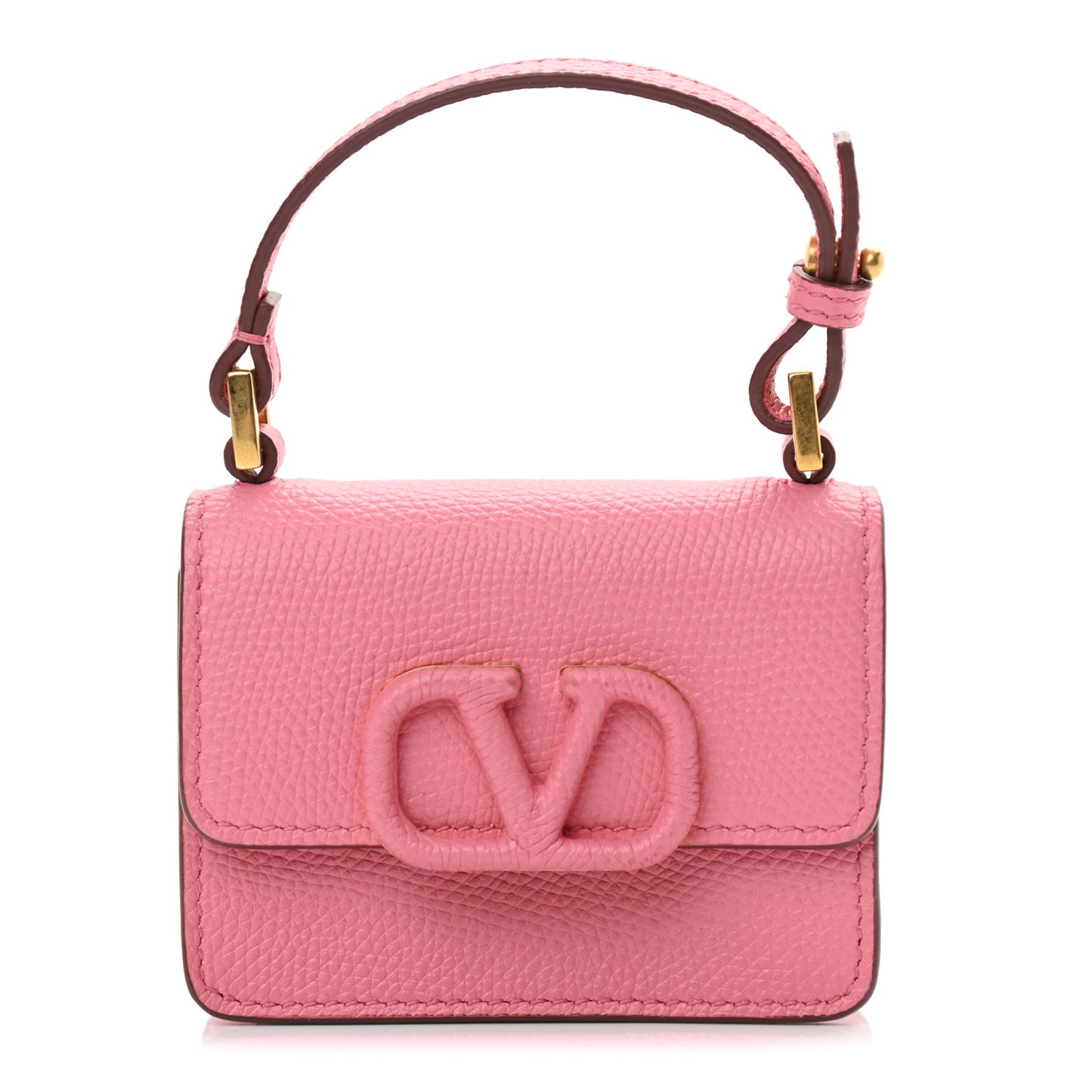Grainy Calfskin Mini VSling Shoulder Bag Flamingo Pink