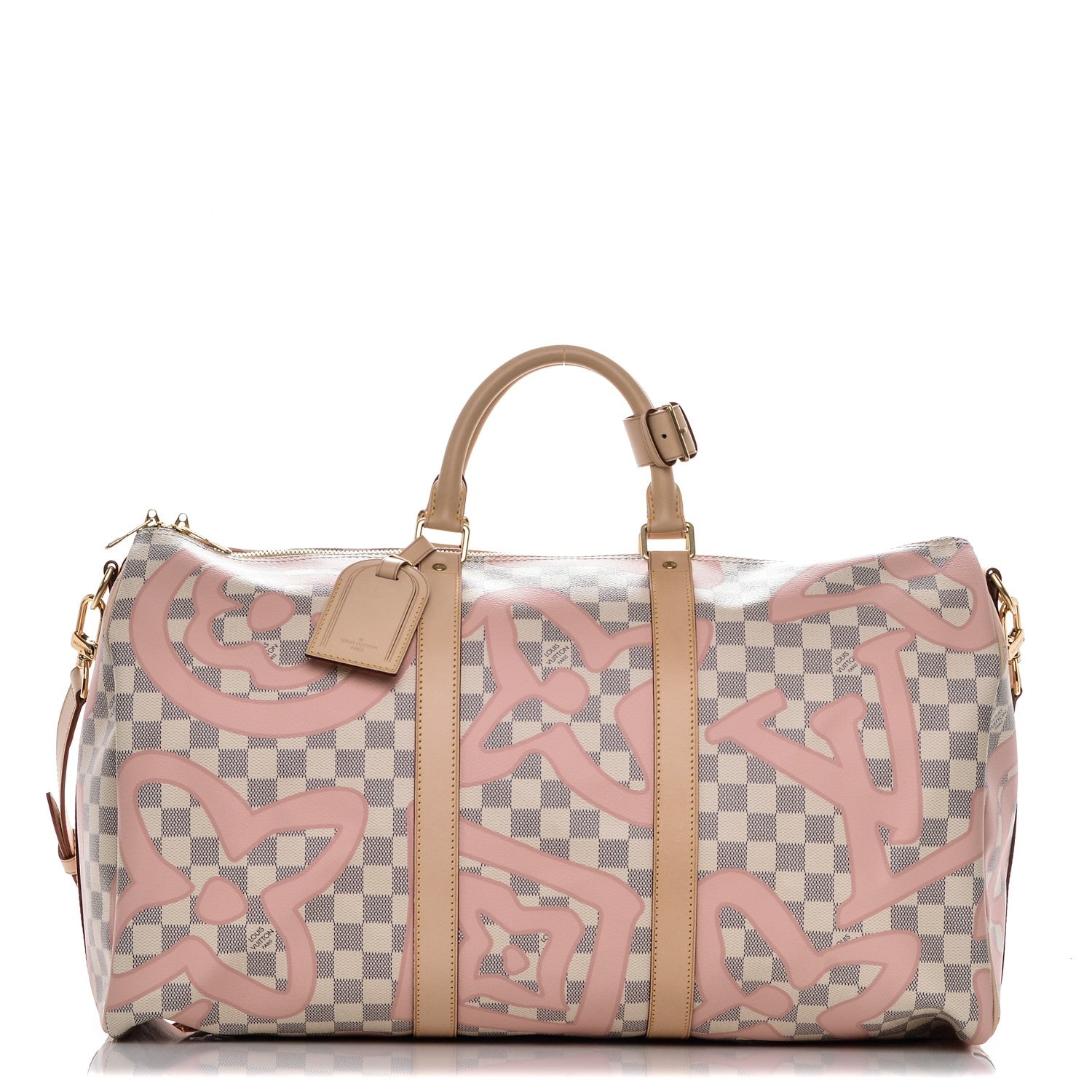 Louis Vuitton Damier Azur Tahitienne Keepall Bandouliere 50 Rose Ballerine 1 of 7