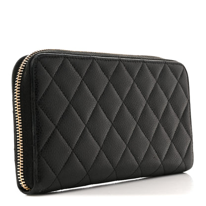Chanel Caviar Quilted Large Gusset Zip Around Wallet Black 3 of 15