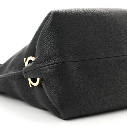 Salvatore Ferragamo Calfskin Fanisa Gancini Hobo Black 8 of 9