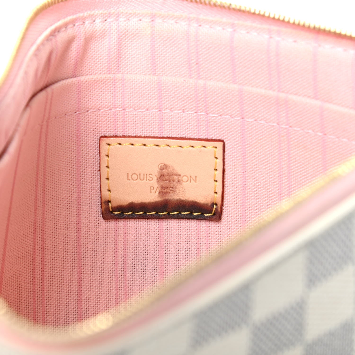 Louis Vuitton Damier Azur Neverfull MM GM Pochette Rose Ballerine 6 of 7