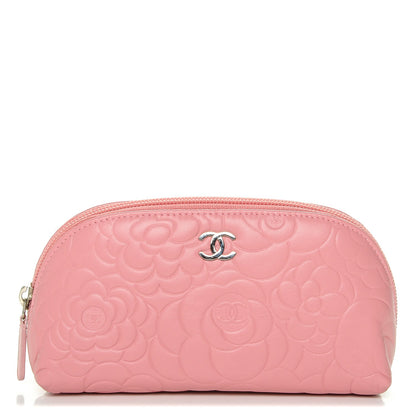 Chanel Lambskin Camellia Cosmetic Case Pink 1 of 7