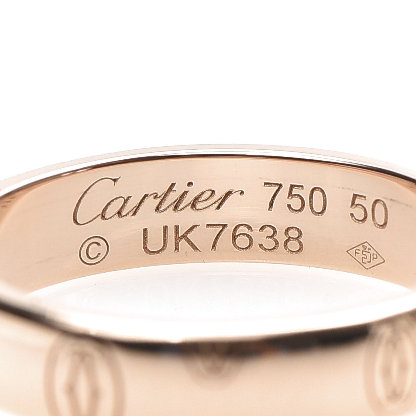 18K Pink Gold 4mm Happy Birthday Band Ring 50 5.25