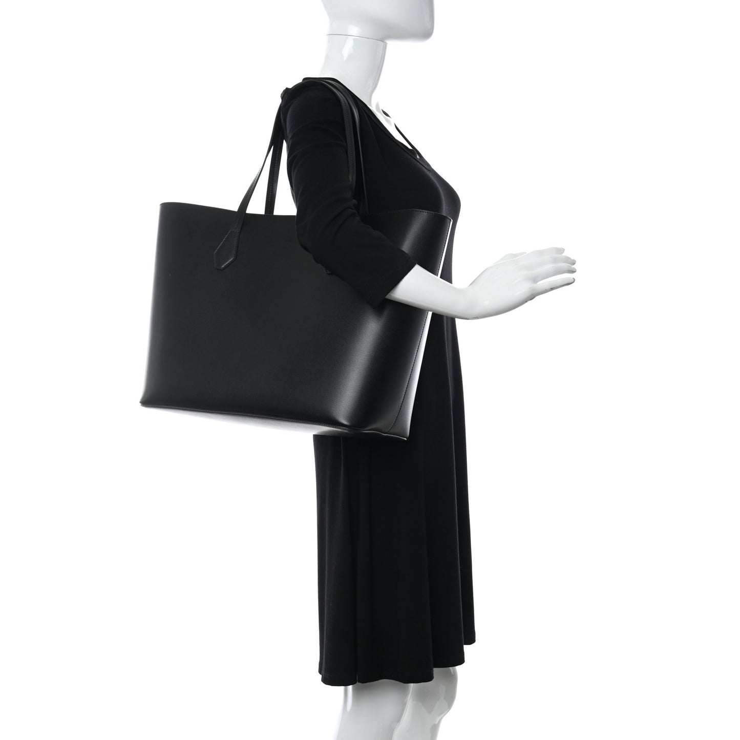 Smooth Calfskin Logo Tote Black