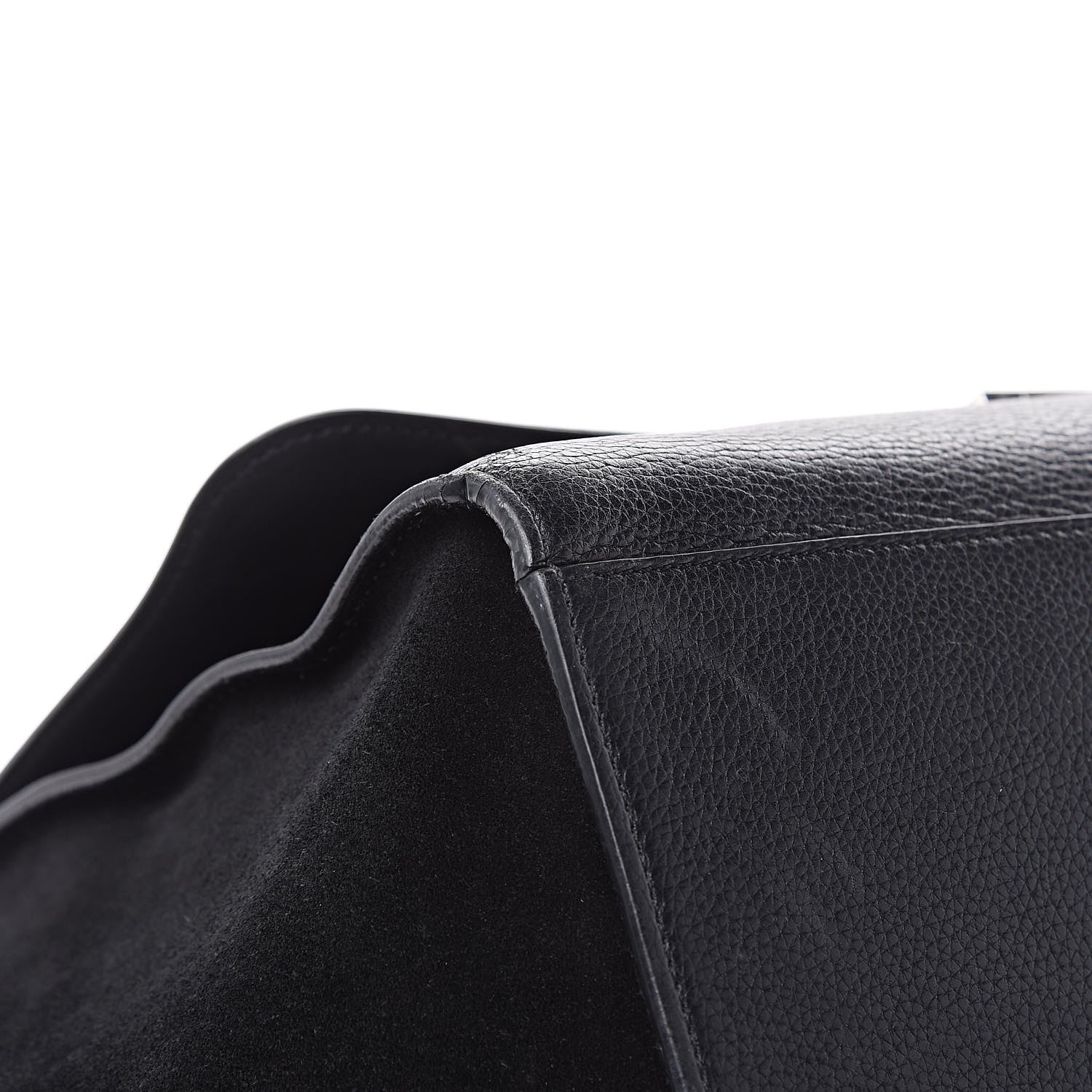 Celine Drummed Calfskin Suede Large Trapeze Black 12 of 16