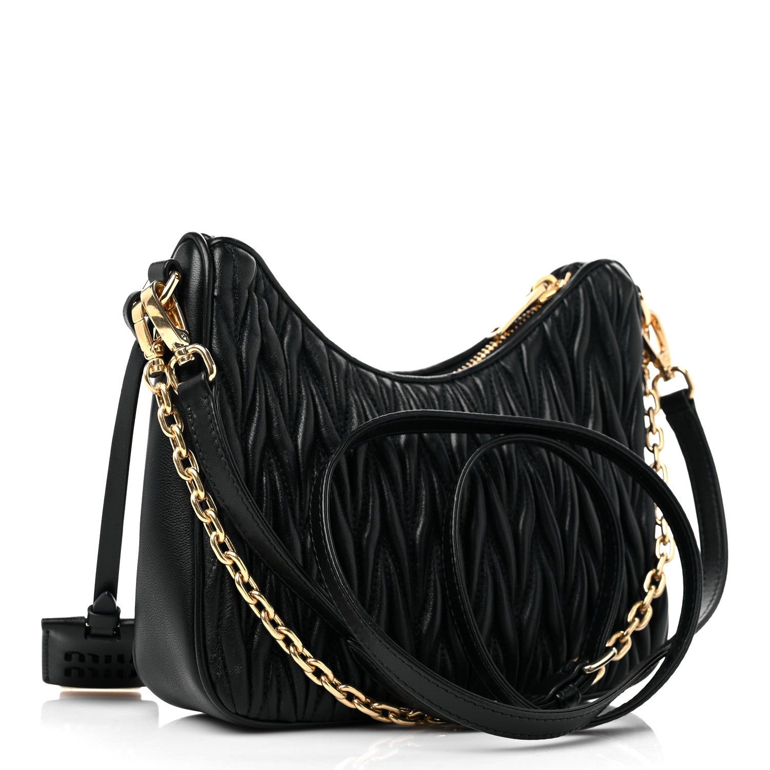 Miu Miu Nappa Matelasse Shoulder Bag Black 3 of 8