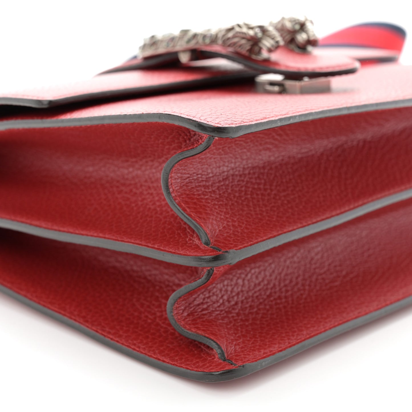 Dollar Calfskin Crystal Web Medium Dionysus Bamboo Top Handle Bag Hibiscus Red Black Diamond