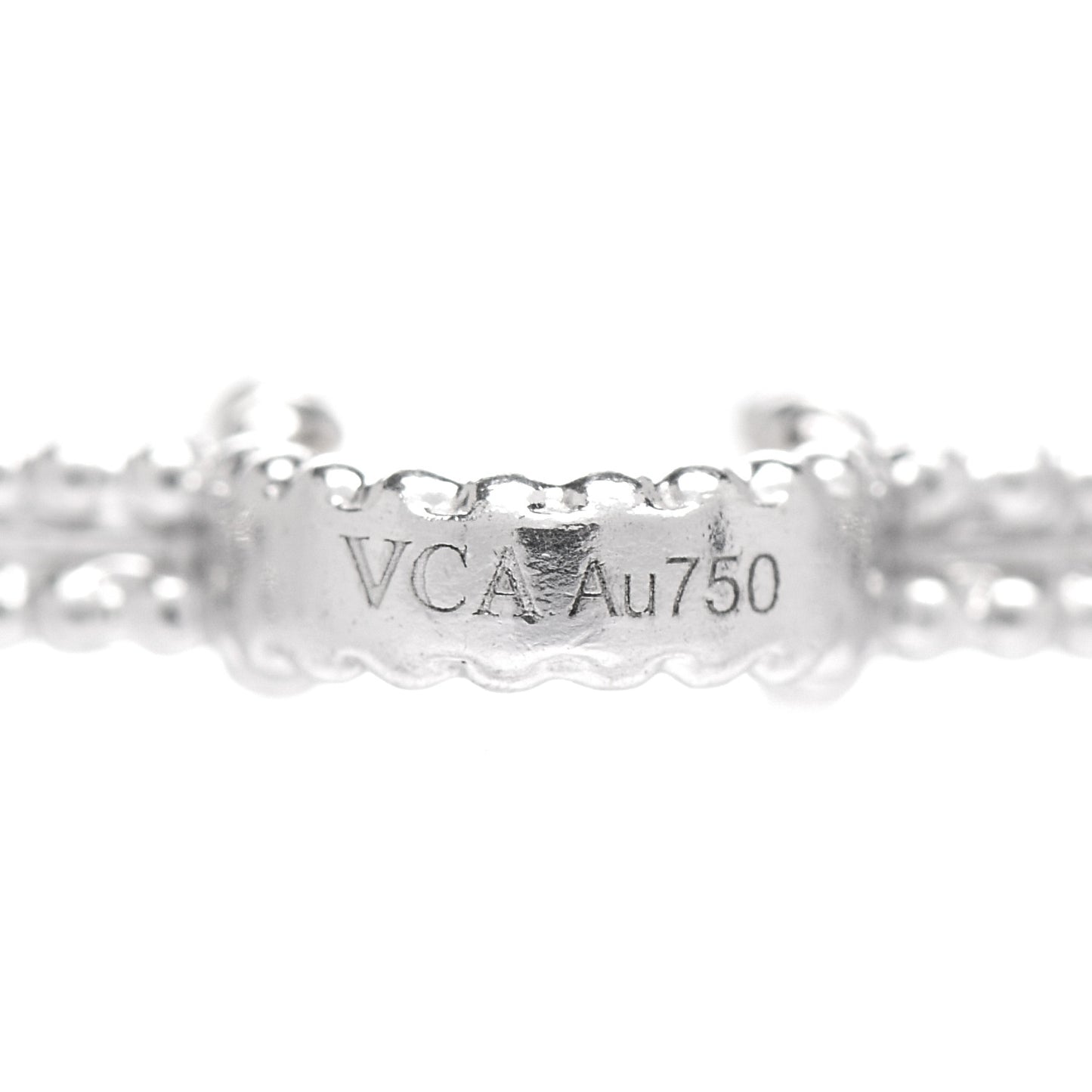 18K White Gold Mother of Pearl 10 Motifs Vintage Alhambra Necklace
