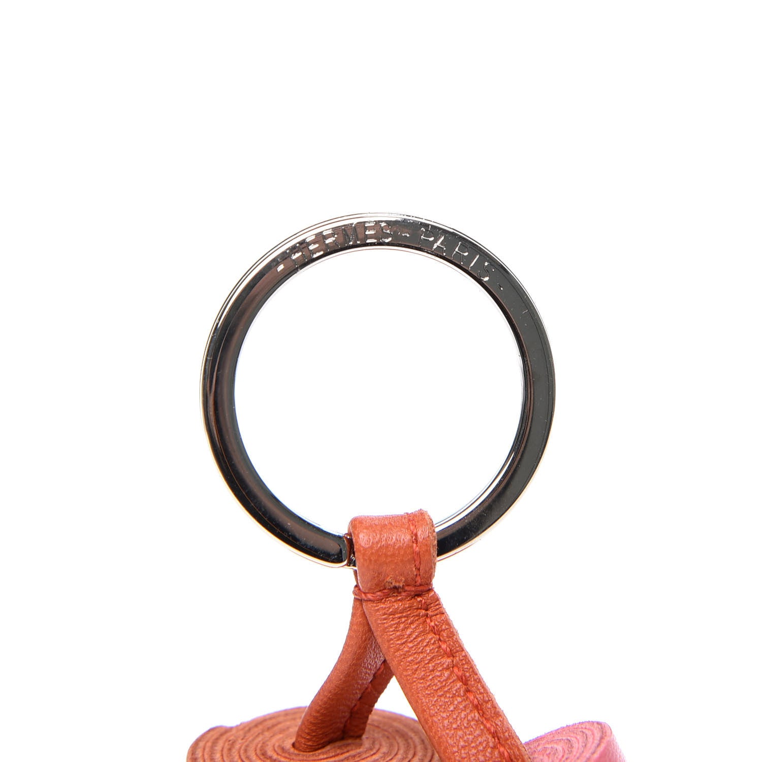 Hermes Lambskin Carmen Uno-Dos Key Holder Rose Azalee Cornaline 3 of 3