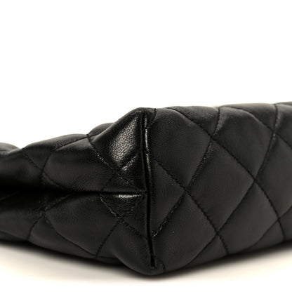 Saint Laurent Lambskin Quilted Cassandre Cosmetic Pouch Black 10 of 11