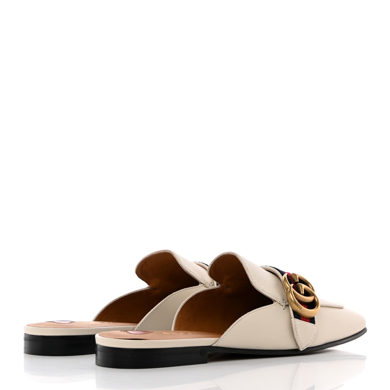 Gucci Calfskin Web Womens Peyton GG Slippers 36.5 Mystic White 4 of 15