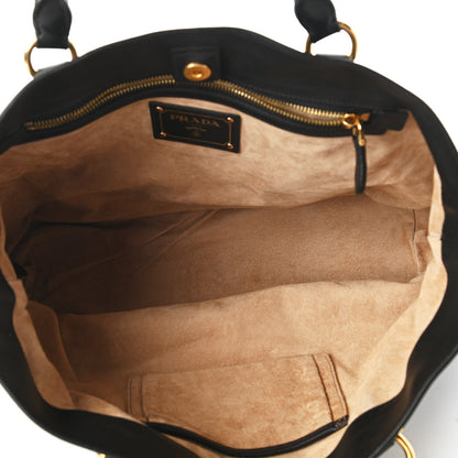 Prada Soft Calfskin Shopping Tote Black 5 of 11