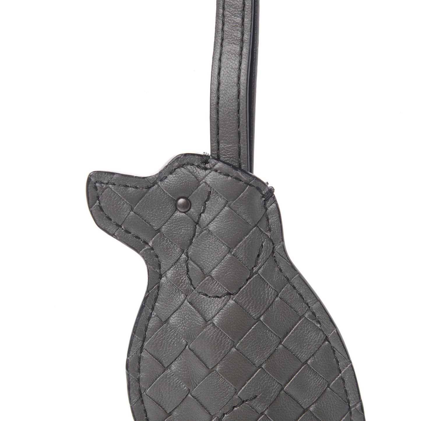 Nappa Intrecciato Dog Bag Charm Light Grey