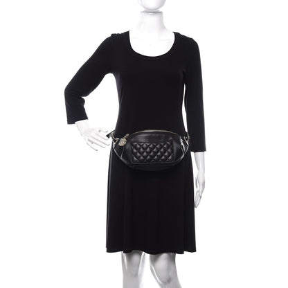 Chanel Lambskin Quilted Waist Bag Fanny Pack Black 2 of 11