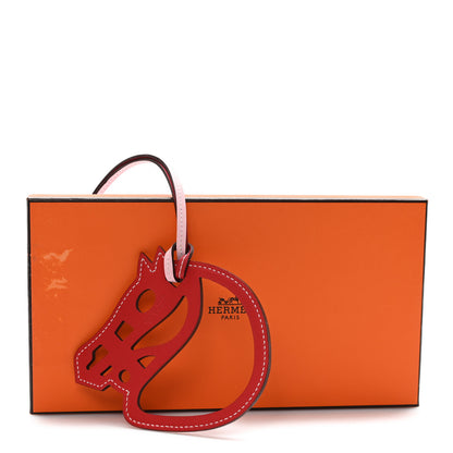Hermes Swift Paddock Cheval Horse Bag Charm Rose Sakura Vermillion 4 of 4