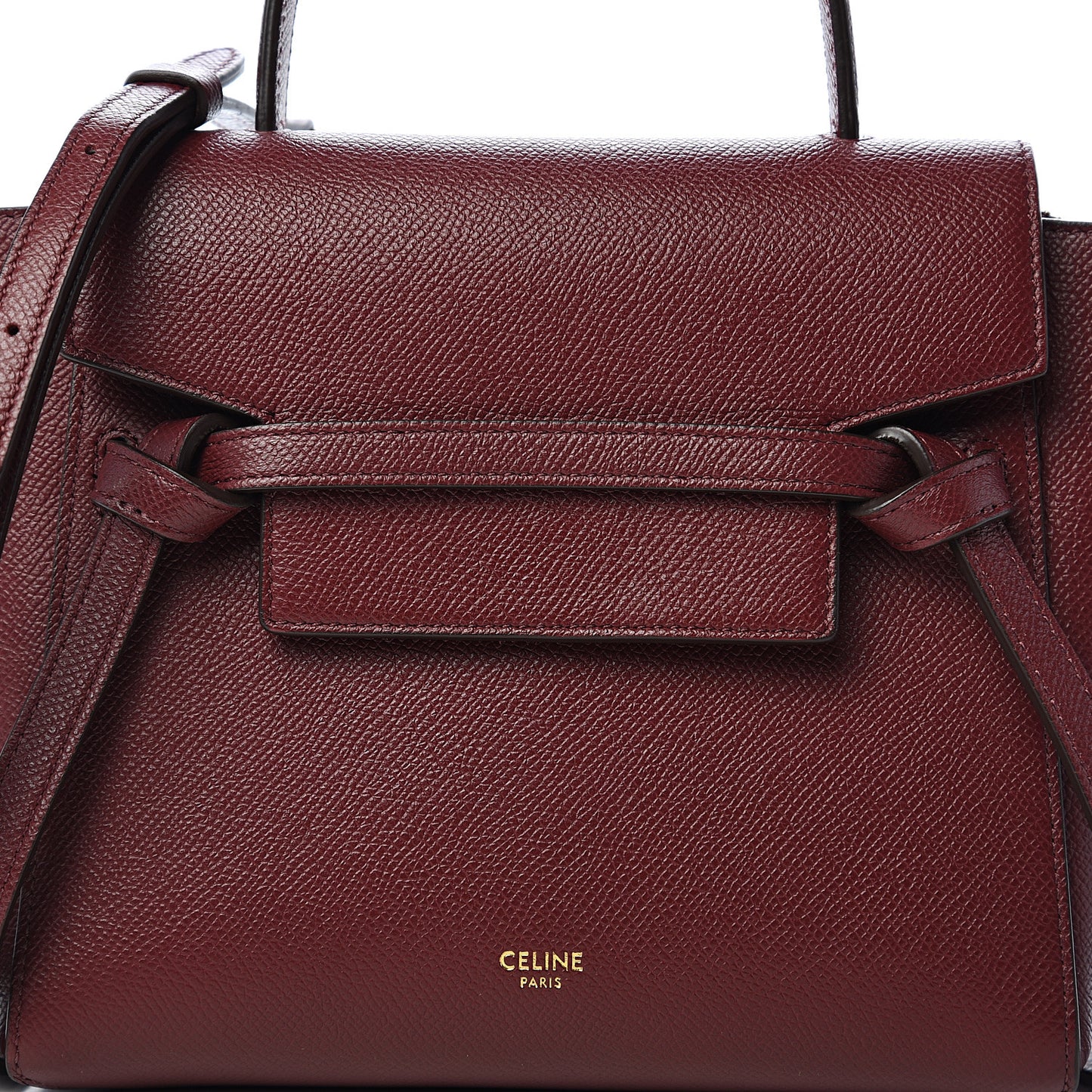Grained Calfskin Nano Belt Bag Light Burgundy