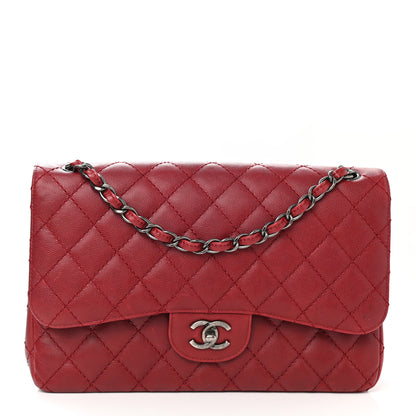 Chanel Caviar Quilted Jumbo Double Flap Dark Red 1 of 12