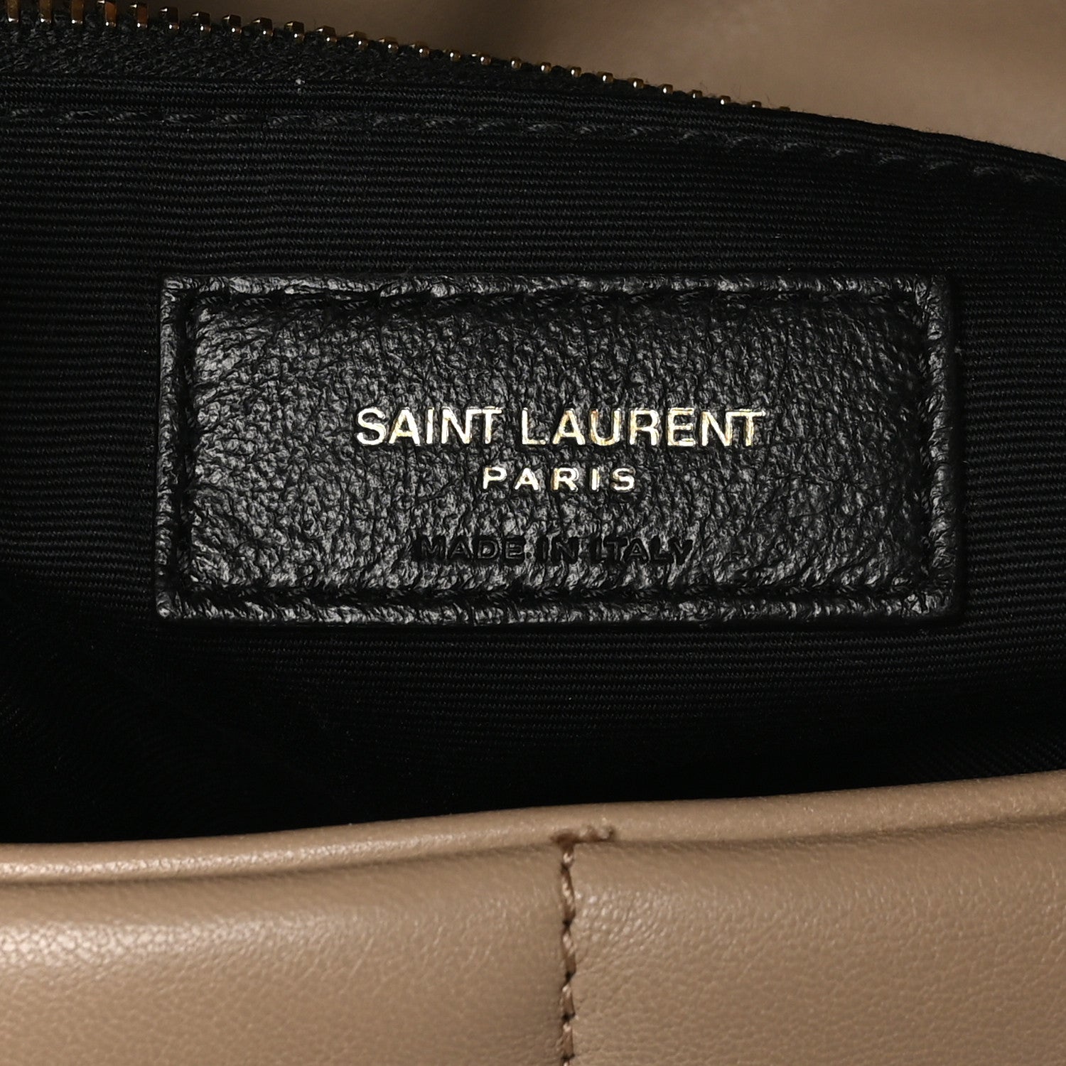 Saint Laurent Lambskin Quilted Medium Loulou Puffer Monogram Chain Satchel Dark Beige 6 of 10