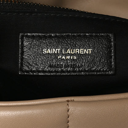 Saint Laurent Lambskin Quilted Medium Loulou Puffer Monogram Chain Satchel Dark Beige 6 of 10