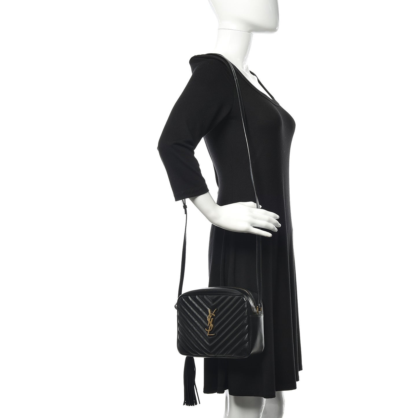 Calfskin Matelasse Monogram Lou Camera Bag Black