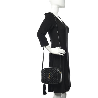 Saint Laurent Calfskin Matelasse Monogram Lou Camera Bag Black 2 of 8