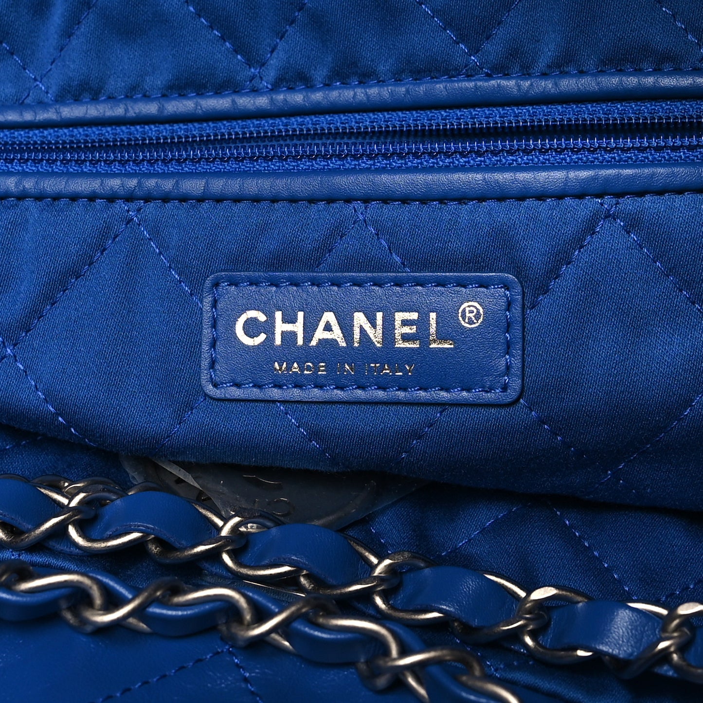 Shiny Calfskin Quilted Chanel 22 Blue