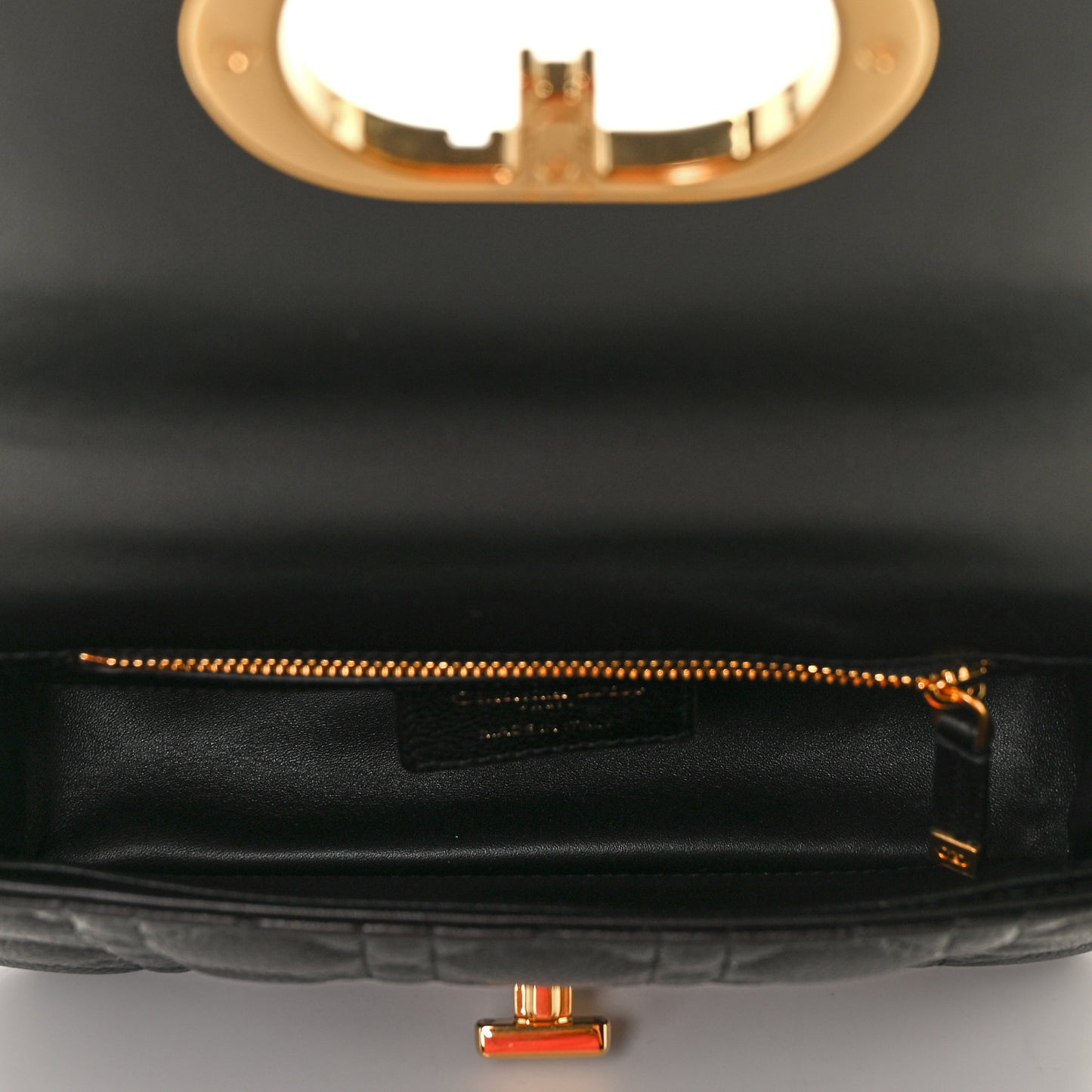 Calfskin Cannage Small Caro Bag Black