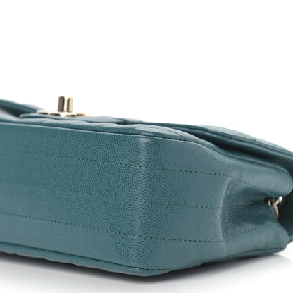 Chanel Caviar Chevron Quilted Mini Rectangular Flap Green 9 of 9