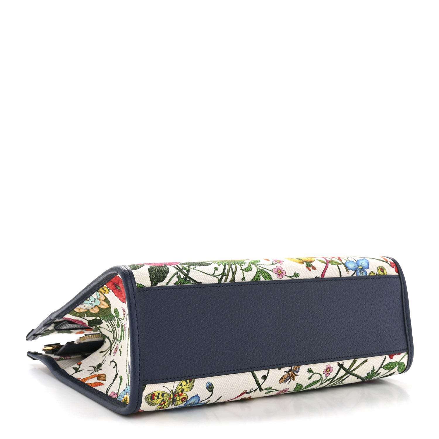 Gucci Canvas Medium Flora Tote White Multicolor Blue Agata 4 of 12