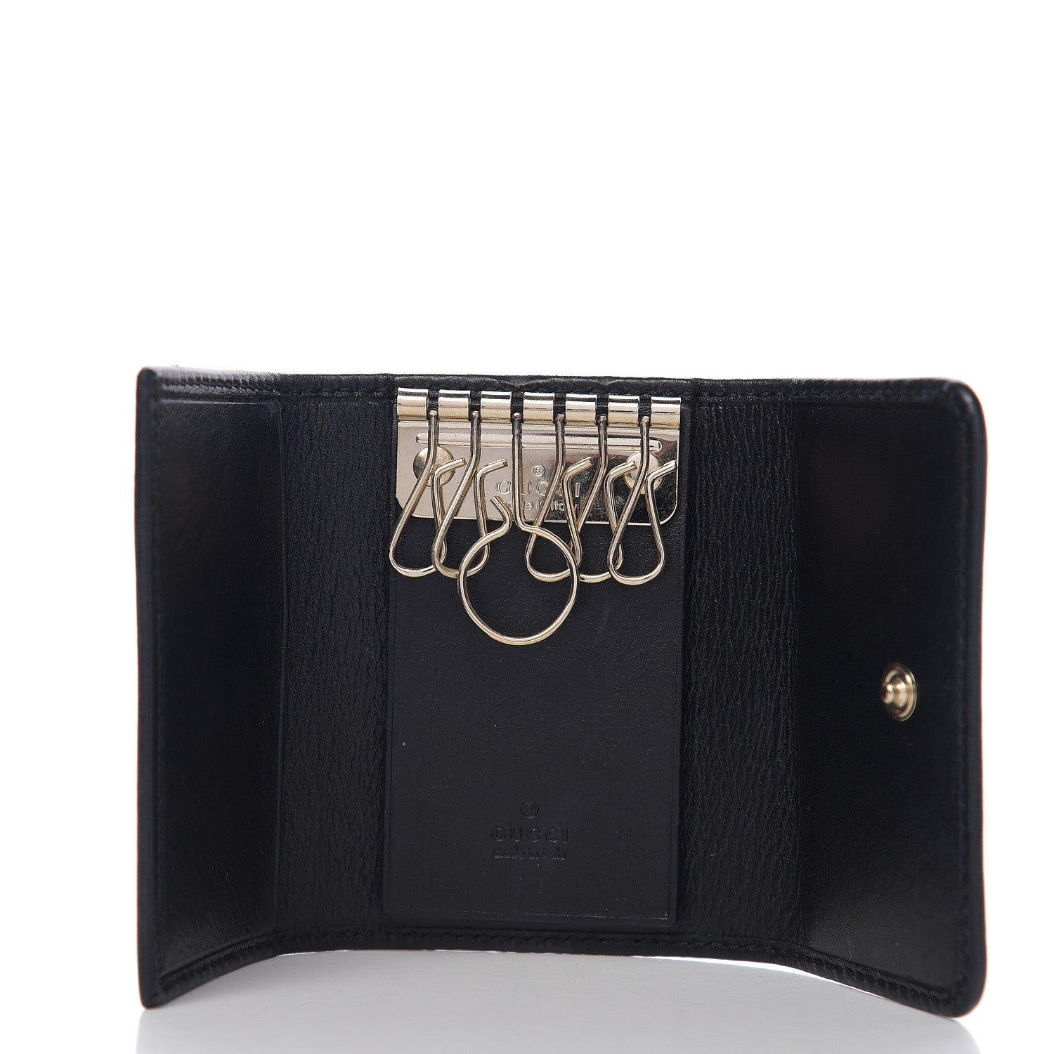 Gucci Calfskin Britt 6 Key Holder Case Black 4 of 6