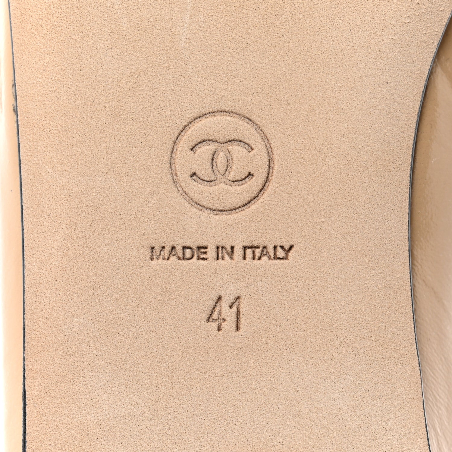 Chanel Lambskin Cap Toe Ankle Chain Ballerina Flats 41 Beige Black 8 of 9