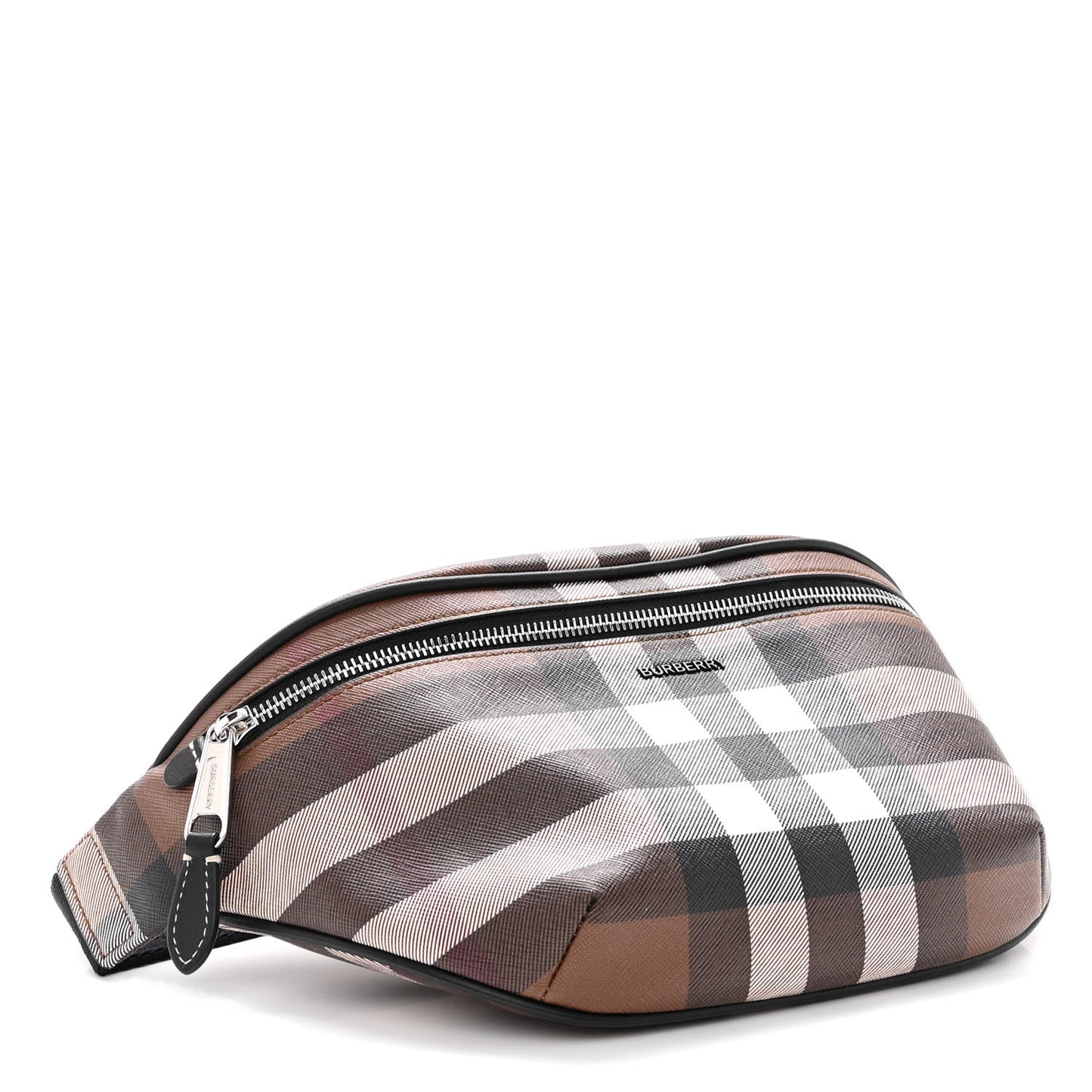 E-canvas Check Cason Bum Bag Dark Birch Brown