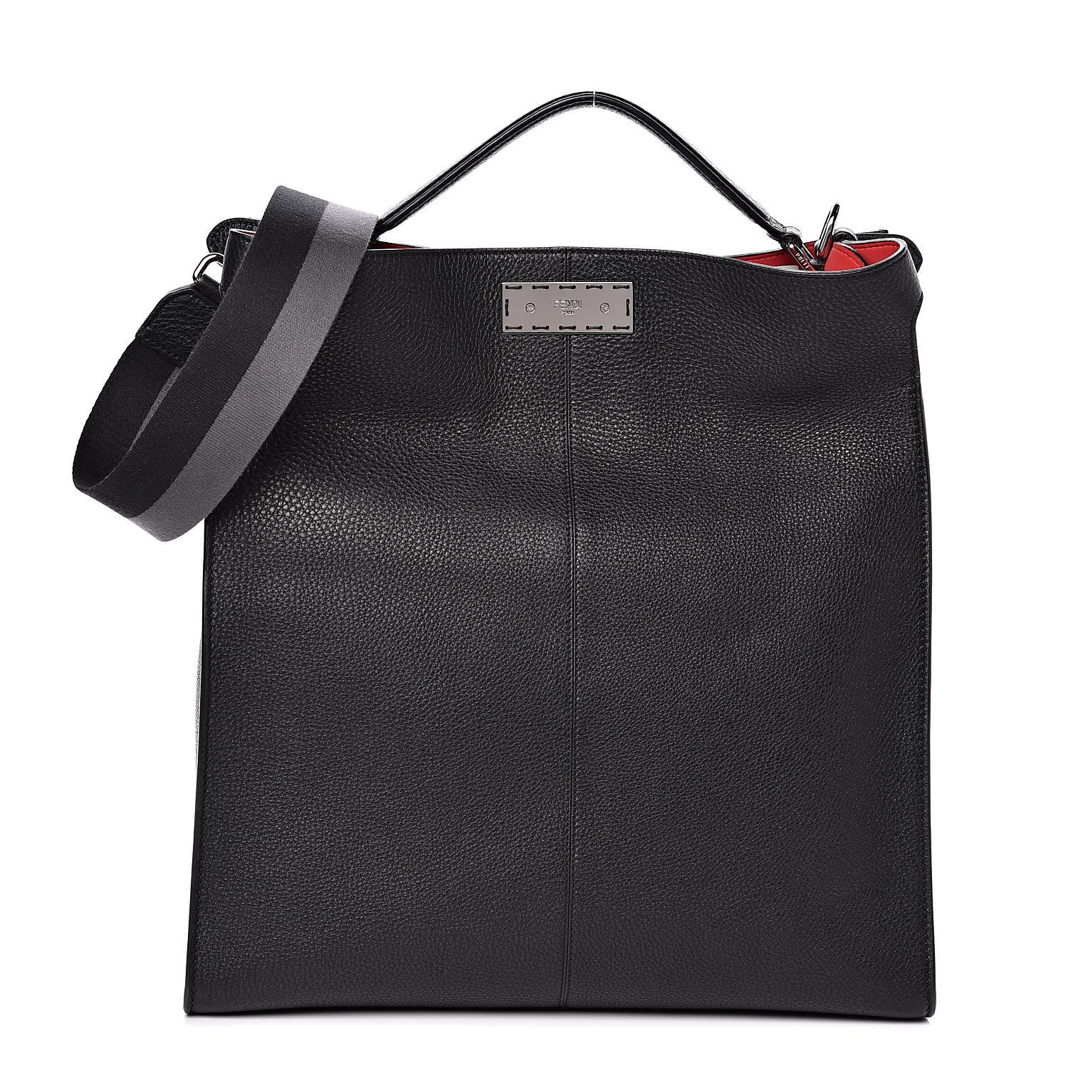 Fendi Cuoio Romano Fabric Marlon Vitello Century Peekaboo X-Lite Fit Black Rosso White Ice 1 of 9