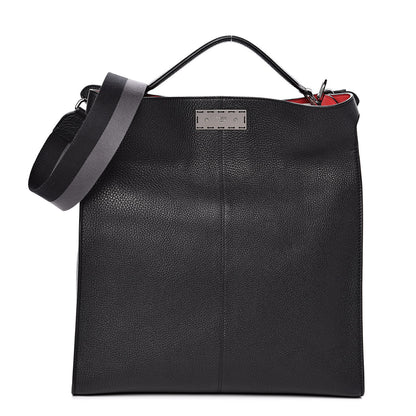 Fendi Cuoio Romano Fabric Marlon Vitello Century Peekaboo X-Lite Fit Black Rosso White Ice 1 of 9