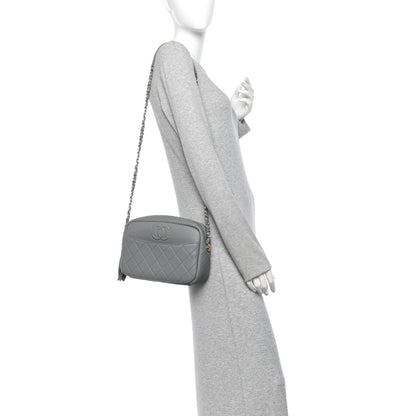 Chanel Iridescent Caviar Flat Quilted Small Coco Tassel Camera Case Grey 2 of 12