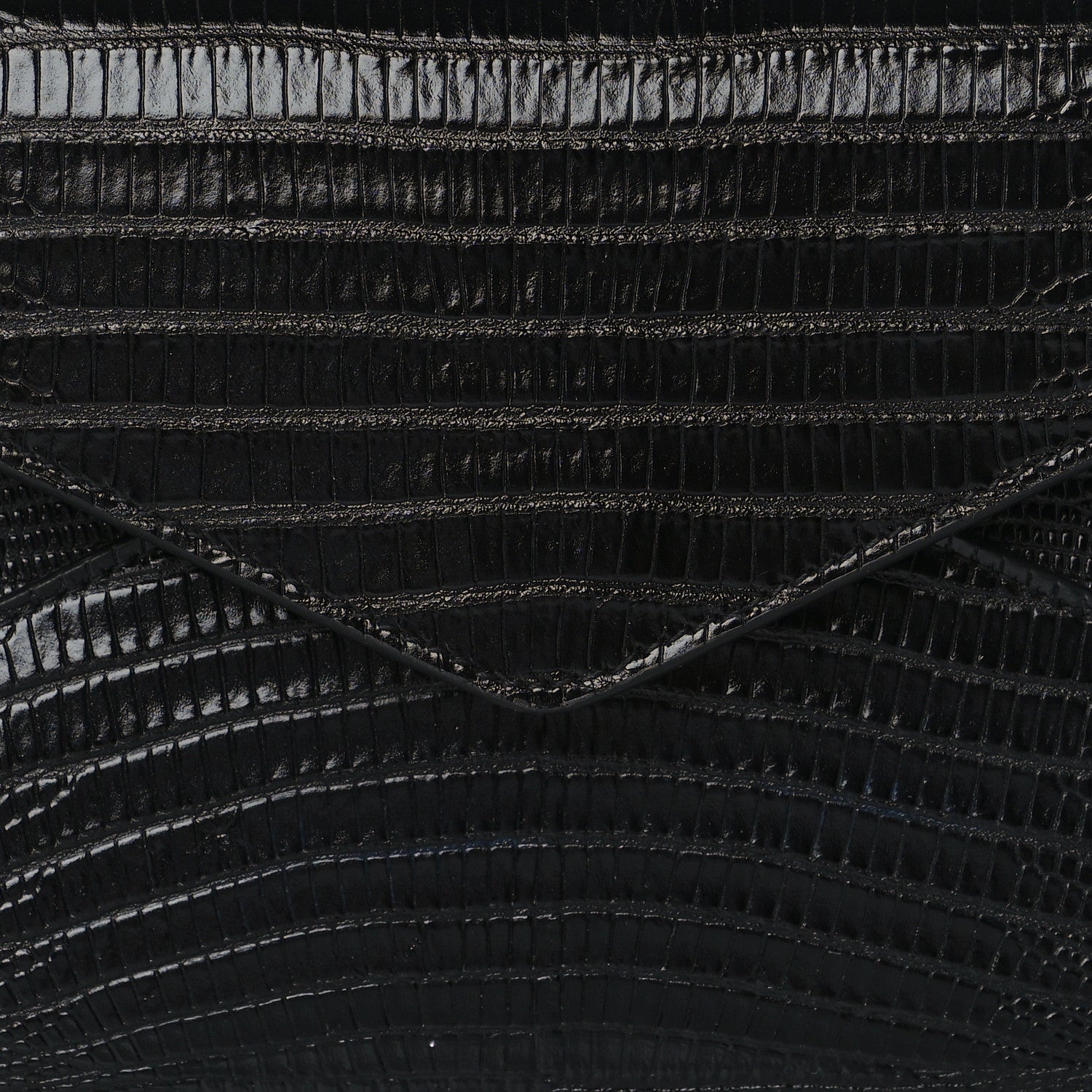 Saint Laurent Calfskin Lizard Embossed Paloma Monogram Clutch Black 7 of 7