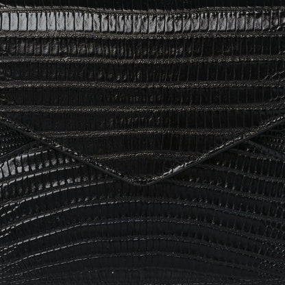 Saint Laurent Calfskin Lizard Embossed Paloma Monogram Clutch Black 7 of 7