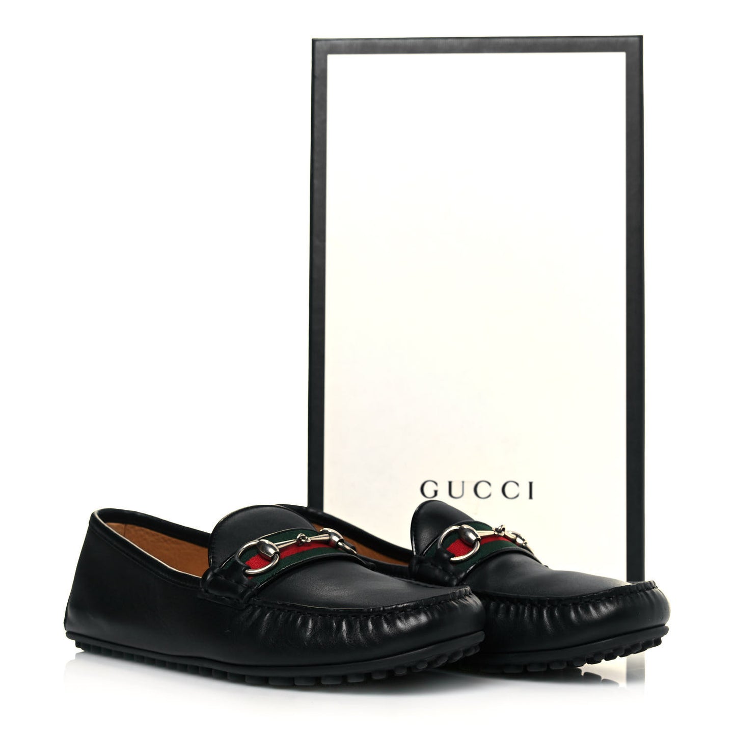 Miro Soft Calfskin Web Mens Horsebit Driver Loafers 9 Black