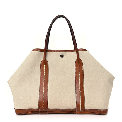 Hermes Barenia Toile Garden Party 36 MM Tote Ecru 1 of 11