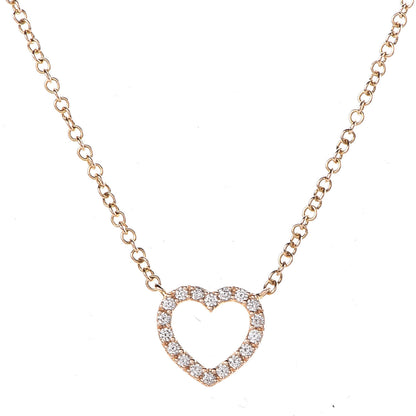 Tiffany 18K Yellow Gold Diamond Metro Heart Pendant Necklace 4 of 6