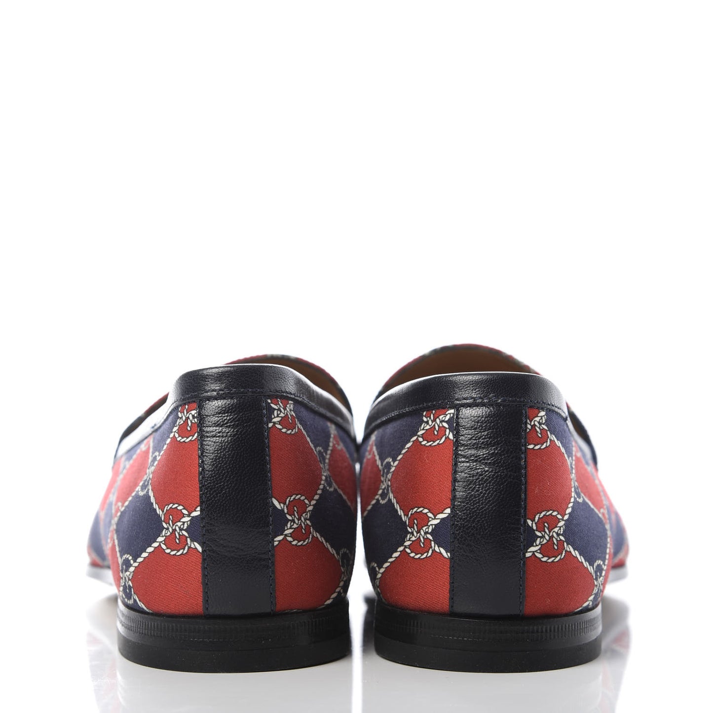 Mini GG Rhombus Chain Horsebit Mens Jordaan Loafers 6.5 Royal Bleuett Red