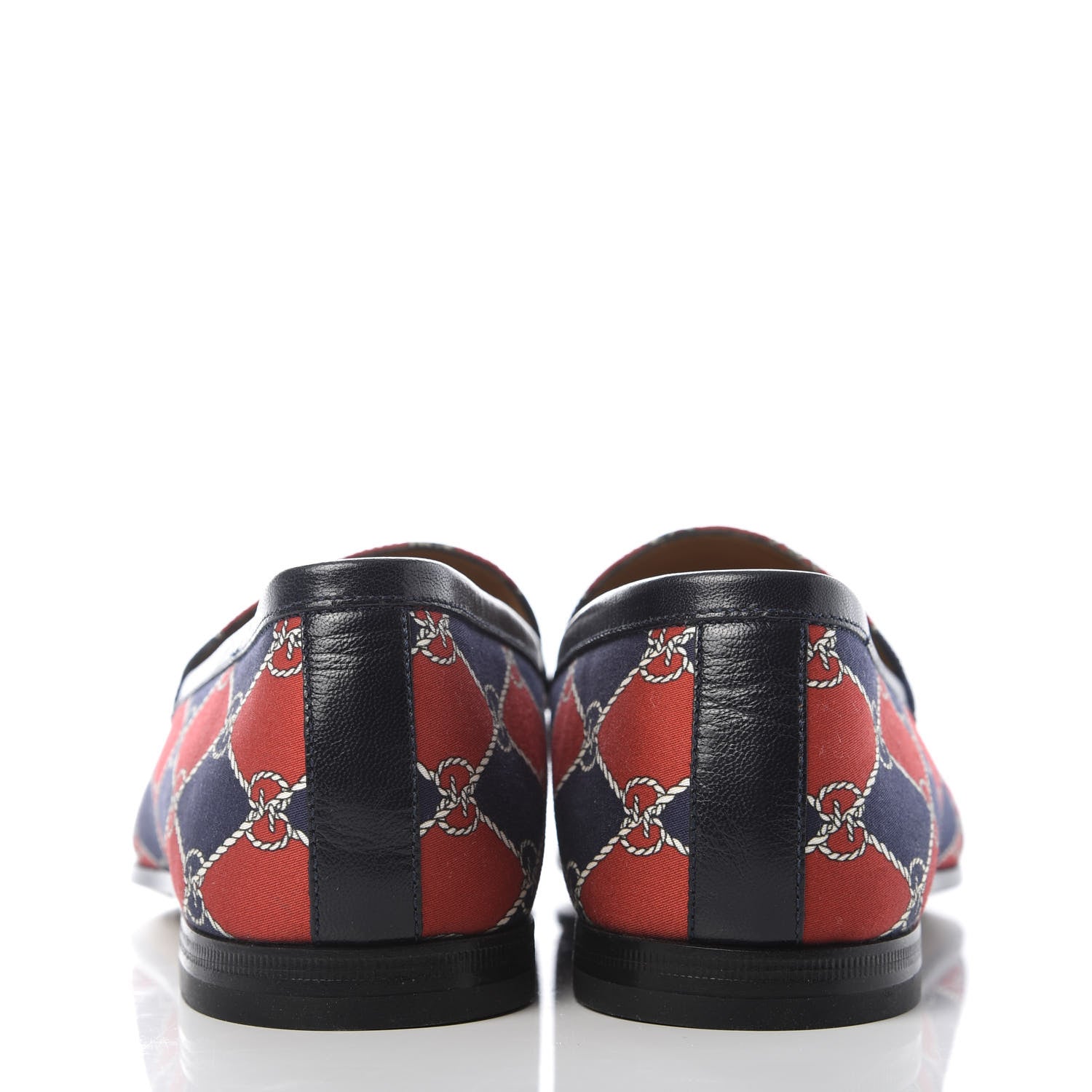 Gucci Mini GG Rhombus Chain Horsebit Mens Jordaan Loafers 6.5 Royal Bleuett Red 6 of 9